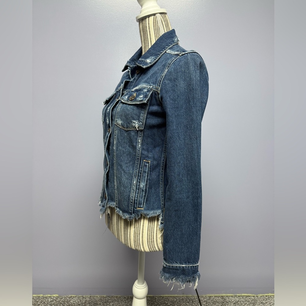 PAIGE Rowan distressed Denim Jacket XS - Picture 3 of 13
